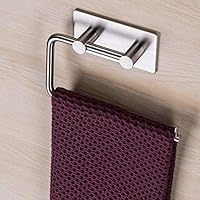 ZUNTO Bathroom Hand Towel Ring - Hand Towel Holder Self Adhesive No Drilling, SUS 304 Stainless Steel Brushed