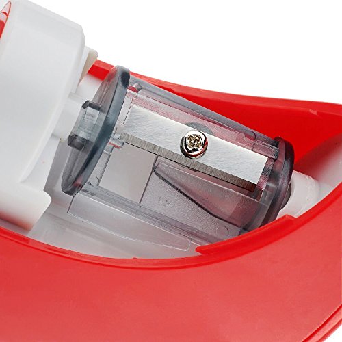 Electric Pencil Sharpener, VEYETTE Portable Electrical Pencil Sharpener for Colored Pencils, Perfect for Kids, Teachers and Artists, Plug & Battery Operated, Red - Thumbnail 3