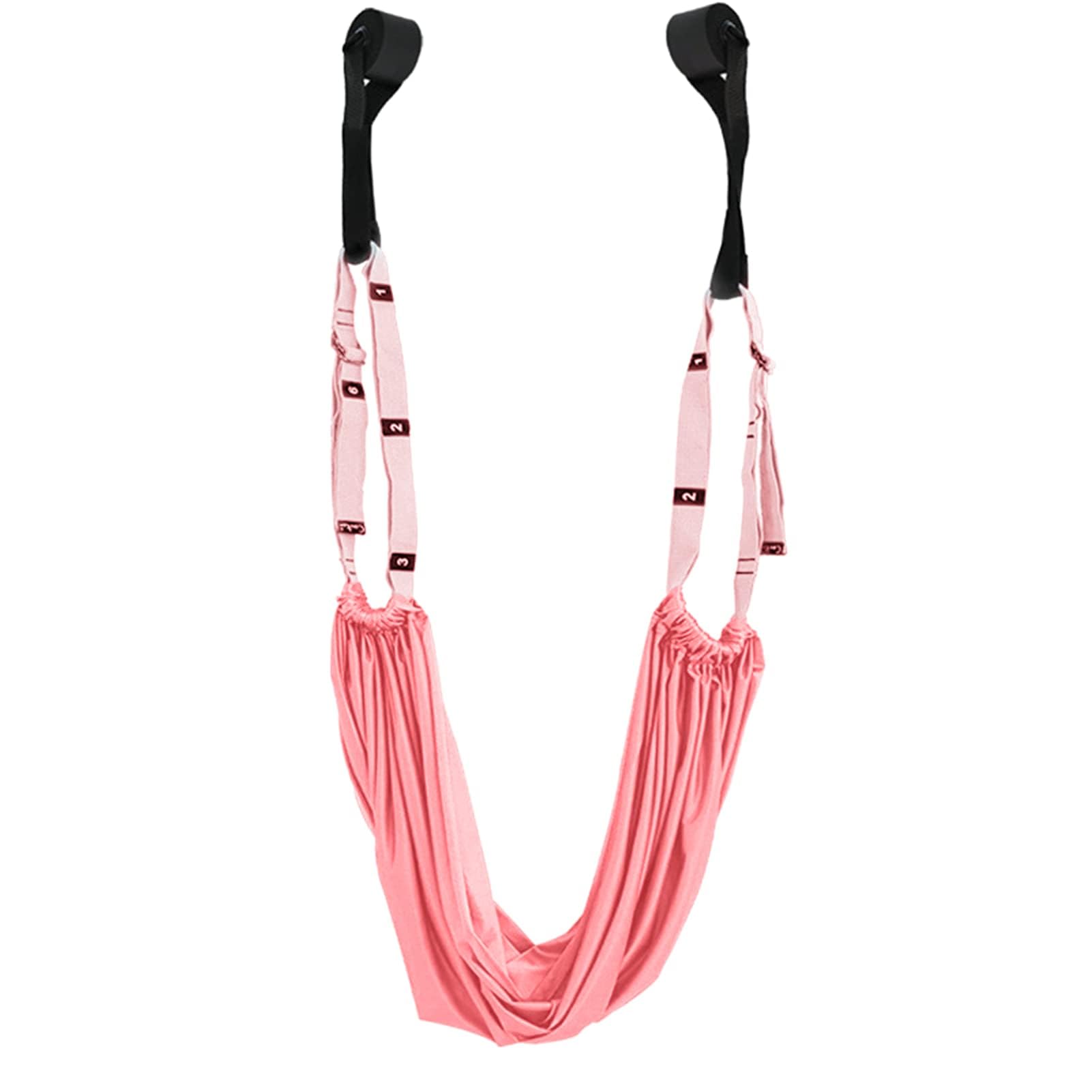 Waist Back Leg Stretch Strap Yoga Fitness Band,Stretching Equipment with Door Anchor for Dance Aerial Yoga Ballet Leg Stretching Exercise (Pink)