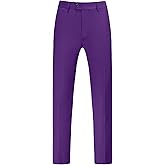 Lars Amadeus Men's Dress Pants Slim Fit Flat Front Chino Business Wedding Suit Pants