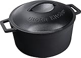Utopia Kitchen Pre Seasoned Cast Iron Dutch Oven with Dual Handle and Cover Casserole Dish (7 Quart)