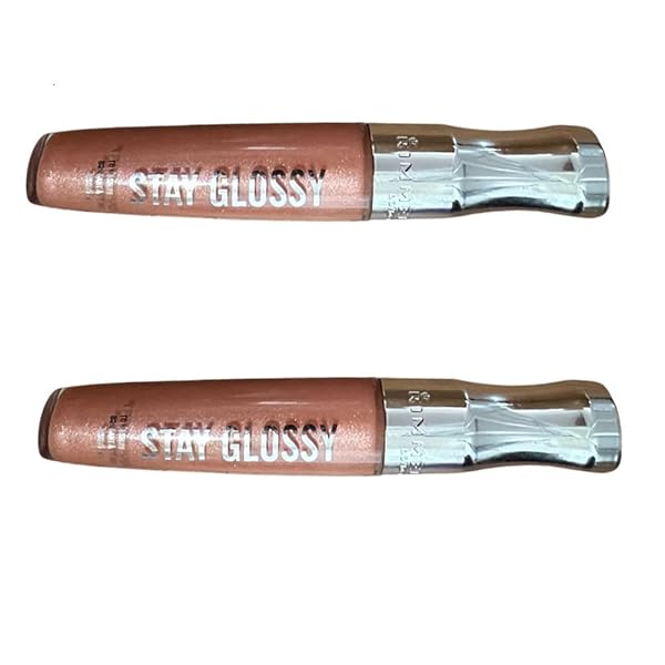 PACK OF 2 RIMMEL STAY GLOSSY 6HR LIP GLOSS, SUNDAY BRUNCH # 020