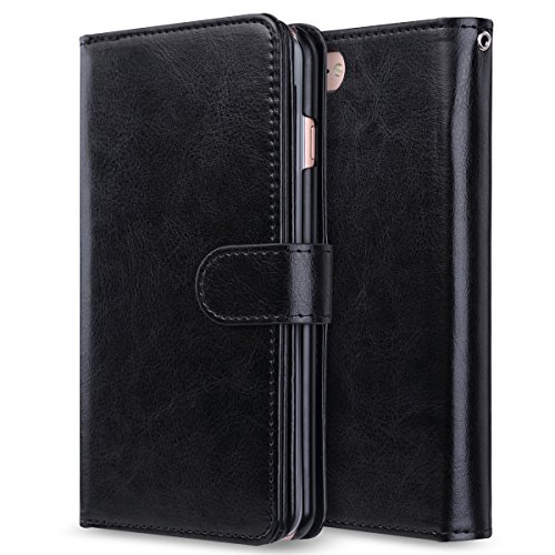 iPhone 8 Plus Wallet Case, iPhone 7 Plus Case, ULAK PU Leather iPhone 7 Plus/8 Plus Wallet Case with Credit Card Slots Magnetic Closure Cover for Apple iPhone 7 Plus/iPhone 8 Plus-Black - Thumbnail 2