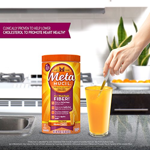 Metamucil Psyllium Fiber Supplement by Meta Orange Smooth Sugar Free
