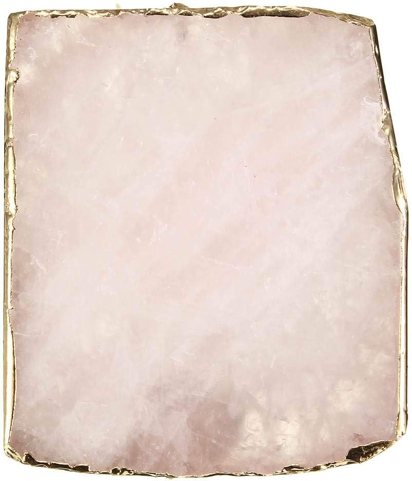 DELAMZ - Natural Crystal Pink Coffee Coaster Cup Mats Pads Platter Quartz Clear Rose Waterproof Desktop Non-slip Pad Table Decoration