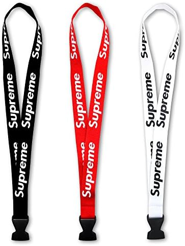 Neck Lanyard 3 Pack, Neck Lanyard with Quick Release Buckle for Keys Keychains Phones Bags Accessories Red Black and White