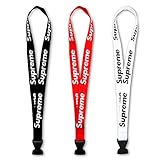Lanyard 3 Pack Neck Lanyard for Keys Keychains Phones Bags Accessories- Red Black and White with Quick Release Buckle.