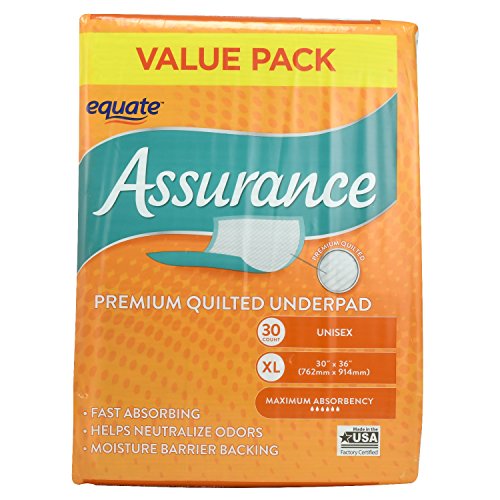 Assurance Premium Quilted Underpad, Value Pack, XL 30 COUNT (4 Pack)