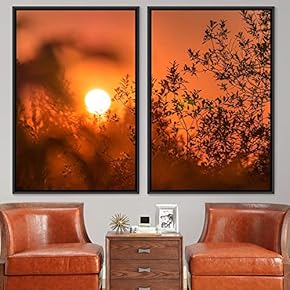 signwin 2 Piece Framed Canvas Wall Art Sunset...