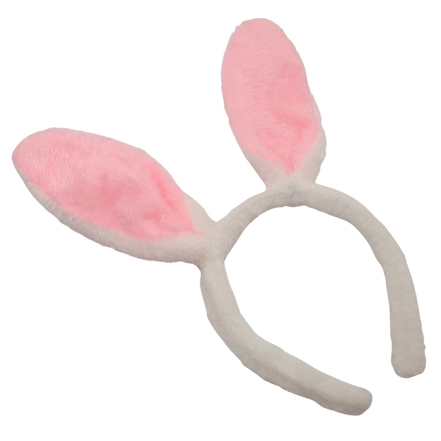 Topkids Accessories Rabbit Ears for Kids and Adults, Bunny Ears, Easter Bunny Ears, Fancy Dress, World Book Day Costumes, Easter Games, Party Dress Kids (White & Pink Rabbit Ears) — image 1