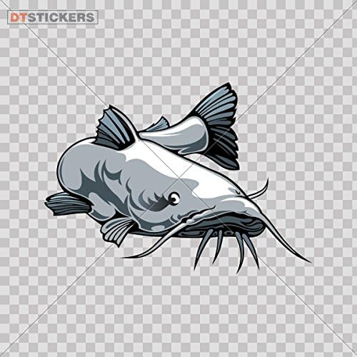 Sticker Catfish River R durable Boat work One Person stones (6 X 4,30 Inches) Fully Waterproof Printed vinyl sticker