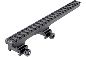 Gotical 22 Slots 8.75" / 225mm Length Extended Long Picatinny Rail Cantilever Mount 1" Riser for Optics Flashlight Laser Aluminum Matt Black - 24 Slots 10x0.78 Weaver 257mm Rifle Scope w/Screws