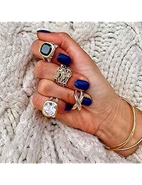 UNY Anillo de alambre trenzado con diseño inspirado en la marca de moda David Vintage Love Antique Women Jewelry Gift