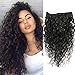 Doren Deep Curly Clip In Human Hair Extensions for Women 8Pcs 20Clips 120g 8A Virgin Remy Brazilian Wavy Curly Hair Natural Color 16 Inches