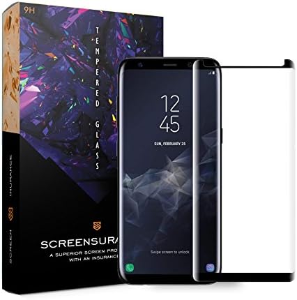 SCREENSURANCE's Black bezled 5D Curved Glass for Samsung 8+ Plus S8+ (6.2 inch Display) (1 Piece) TOP Notch Quality Tempered Glass Screen Guard with 6 Months Free Replacement Guarantee.