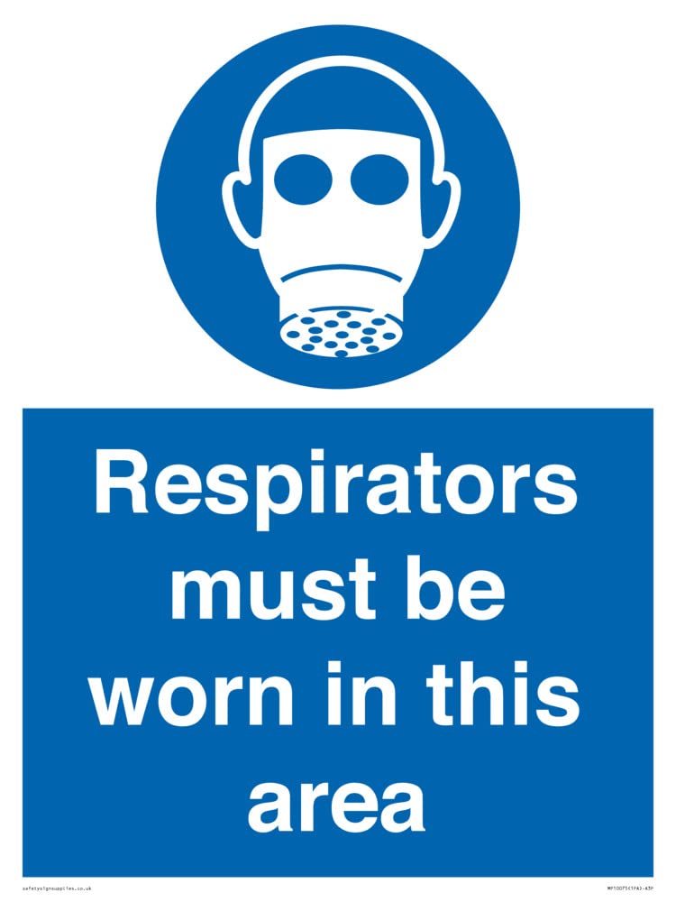 Respirators must be worn in this area Sign - 300x400mm - A3P