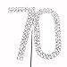 Cosmos Rhinestone Crystal Silver Number 70 Birthday 70th Anniversary Cake Topper