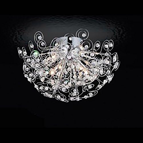 Contempo Collection Chandelier Modern Pendant Rain Drop K9 Crystal - Free LIGHTS inclueded , Ceiling Flushmount Lighting Fixture for Living Room Hotel Hallway Foyer Entry Way - SMALL
