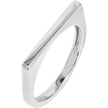 Amazon Essentials Sterling Silver Chain Link Accent Ring - Size 8, Rhodium Plated, Hypoallergenic