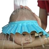 Ibepro Safe Shampoo Shower Bathing Protection Soft Cap Hat for Toddler's, Baby ,Children & Kids to Keep the Water Out of Their Eyes & Face (Blue)