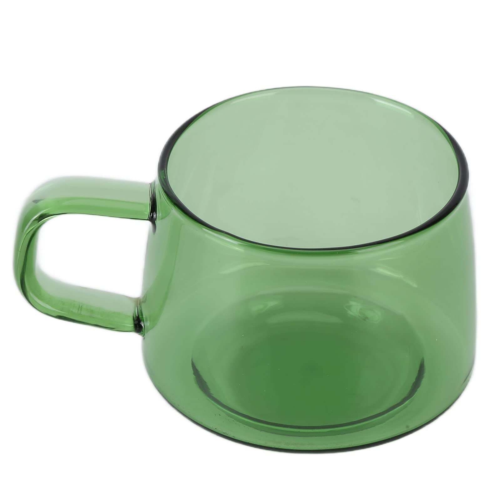 01 02 015 Coffee Mug, Glass Mug 250ML Borosilicate Glass Transparent with Handle for Home(Green)