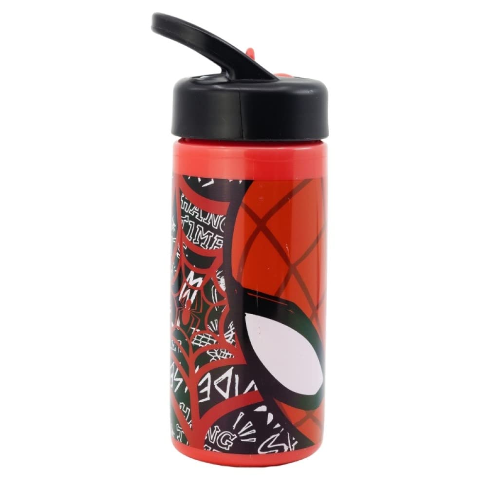 Spiderman Reusable Sipper Water Bottle Drink Bottle with built-in handle for Easy Carry School Lunch Kids Childrens 410ml (Spiderman)