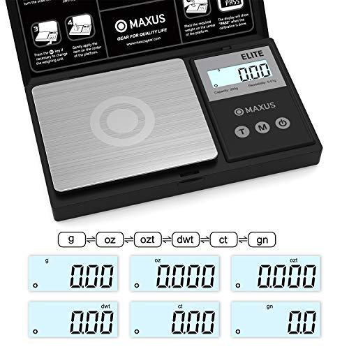 Precision Pocket Scale 200g x 0.01g, MAXUS Elite Digital Gram Scale