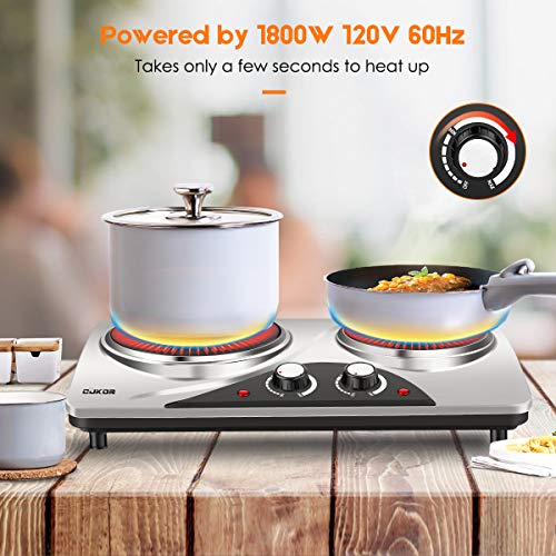 Electric Hot Plate, 1800W Portable Electric Stove,Infrared Double
