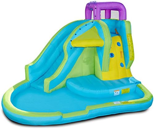 Inflatable Waterpark. Above Ground Blow Up Kiddie Play Center For Kids, Children, Boys &amp; Girls. Great For Outdoor Family Fun &amp; Birthday Party W/ Pool, Bouncer, Water Slip N Slide, Climbing Wall, Pump