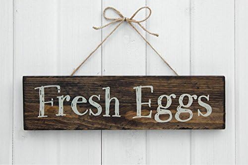 Urban Fringe Living Fresh Eggs Sign Real Wood - Handcrafted with a Rustic Vintage Quality