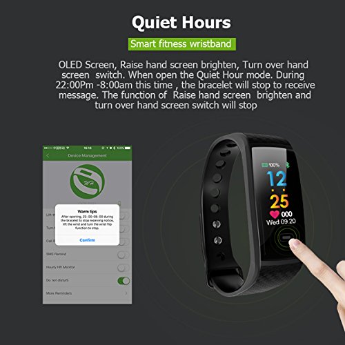 Fitness Tracker, Waterproof Color Screen Activity Tracker Watch Bluetooth Wristband Smart Bracelet with Heart Rate Blood Pressure Calories Pedometer Sleep Monitor Call Reminder for Android IOS Phone - Thumbnail 6