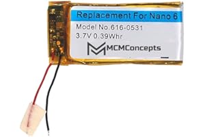 M MCMCONCEPTS MCMConcepts Replacement Battery for Apple iPod Nano 6th Generation 16GB 8GB A1366