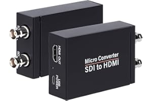 ANBER-TECH SDI to HDMI Converter Support 3G-SDI, HD-SDI, SD-SDI Auto Format Detection and Stereo Audio De-embedder, SDI Loopout (Black)