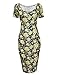TAM WARE Women's Sweetheart Short Sleeve Midi Dress TWCWD053-KHAKIYELLOW-US L