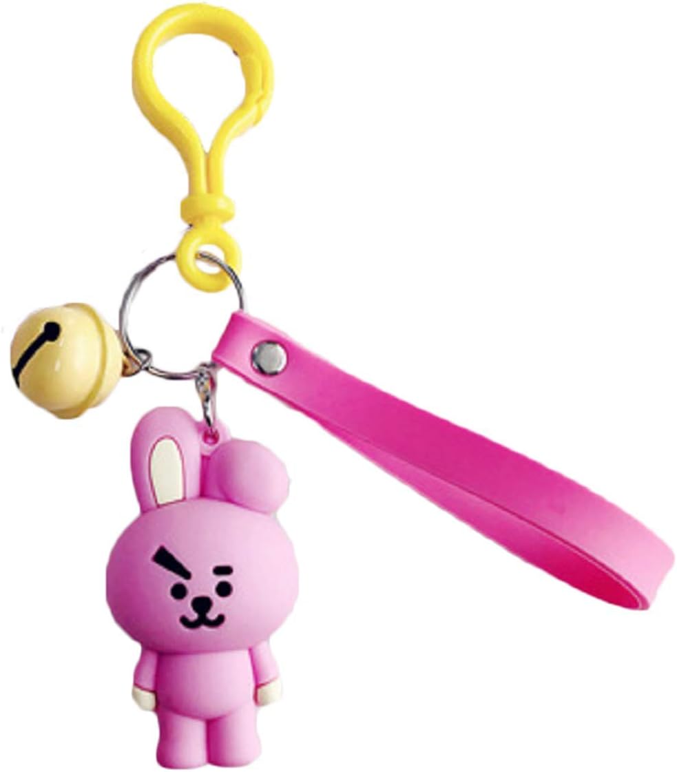 CHRINSTYLE BTS Key Chain with Character Keyring with Bell Accessories Bag Pendant (Cooky)