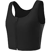 GCTBL Women Transgender FTM Chest Binder Zip Up Breathable Half Binder Bra