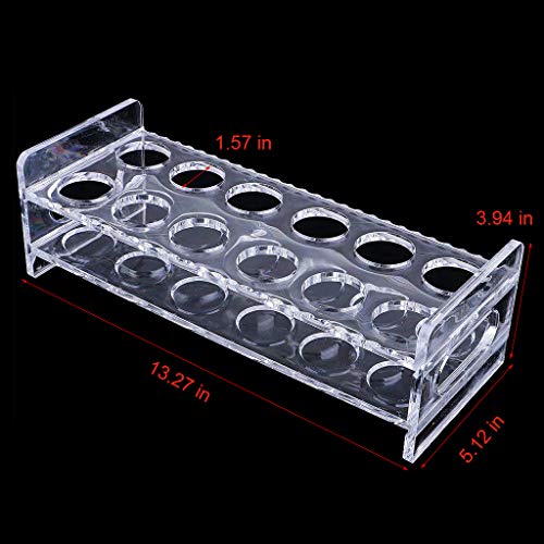 D&Z 12 Set Shot Glass with Acrylic Transparent Holder,include 12 Thick Base Crystal Clear Liquor Cup for Barware Whisky Brandy Vodka Rum and Tequila Shot Set,0.75oz