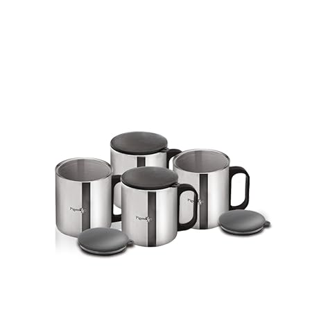 Pigeon Stainless Steel Coffee Cup Set of 4 (with Lid)