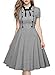 Missmay Women's Elegant Vintage 1940's Short Sleeve Plaid Swing Dress