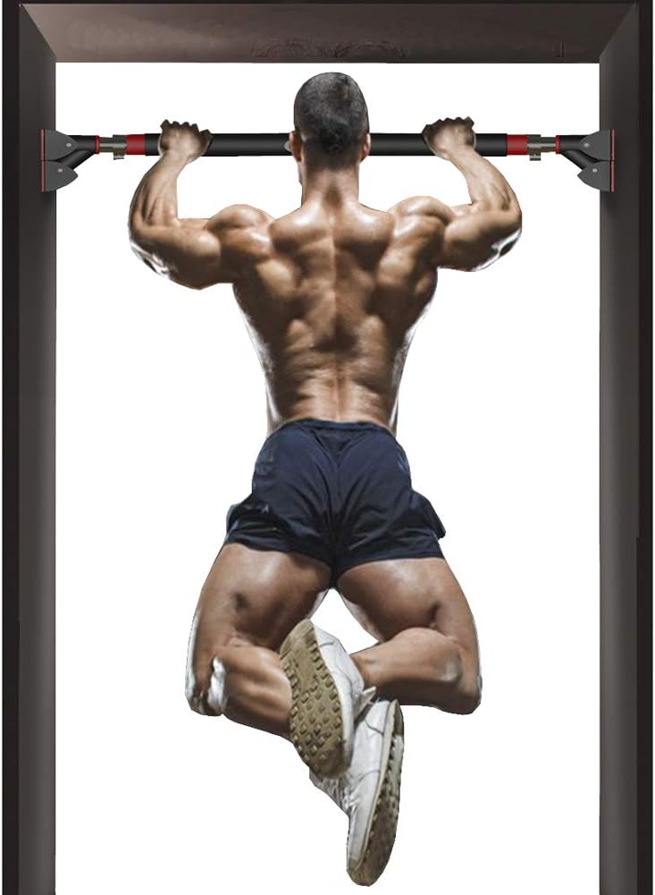 Pull Up Bar Chin up Bar Doorway Exercise Bar Upper Body Workout Bar – No Screws- No Tools for Home Gym Exercise Fitness with 26.5 ''-57.1 '' Adjustable Widths