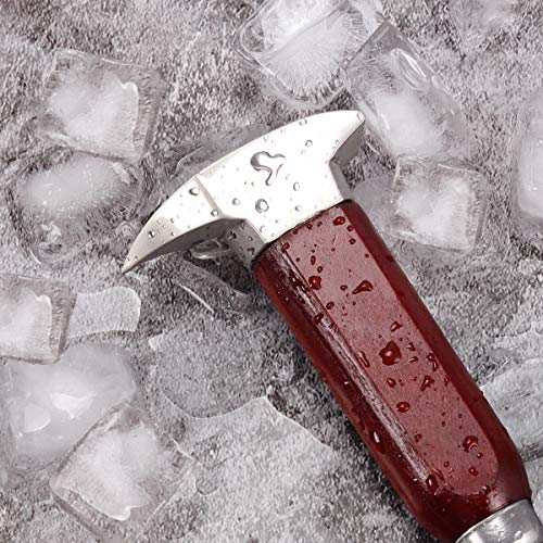Ice Pick,9.2 Inch 18/10 Food Grade Stainless Steel Anvil Janpanese Style Ice Chipper Ice Crusher with Wood Handle for Kitchen Bars Bartender