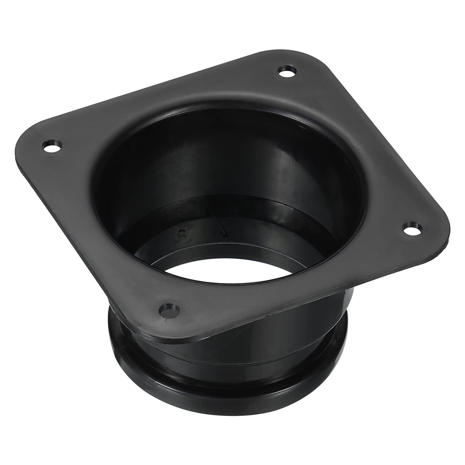 PATIKIL 3" Duct Connector Flange, Dryer Vent Wall Plate Square to Round Straight Ducting Plate for Air Heating Cooling Ventilation Exhaust Fan, Black