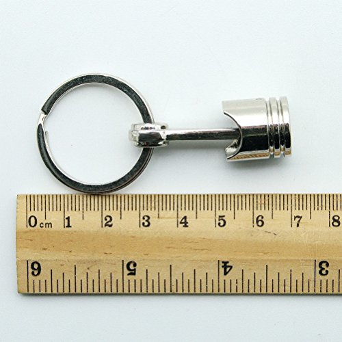Waterwood Creative Auto Part Model Connecting Rod Pistons KeyChain Key Chain Ring-Silver