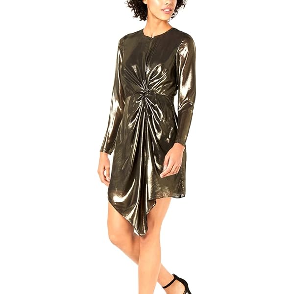Amazon.com: Lucy Paris Cara Twist-Front Metallic Dress Gold Small :  Clothing, Shoes & Jewelry