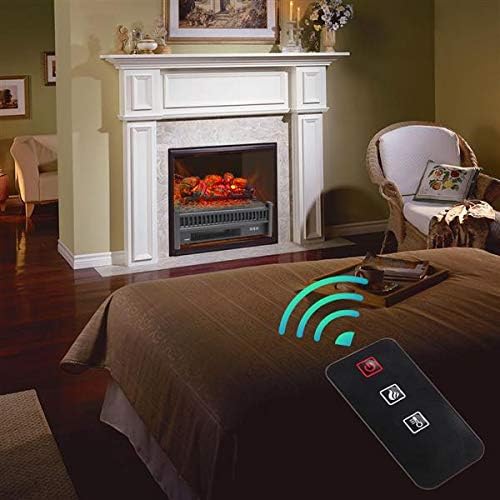 23" Electric Fireplace Insert,Without Frame Embedded Freestanding&Recessed Built in Fireplace Electric Heater,Body Button and Remote Control,with Small Remote Control Black,1400W Black
