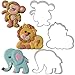 Jungle Animal Cookie Cutter Set- Elephant, Monkey, Lion by Chapix Cookies