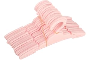 MSYO 20 Pcs Doll Hangers for 18 inch Doll Clothes, Pink Hangers, Sturdy Toys Accessories, Work Great with Rod Less Than 1/2 inch Diameter, Made of Safe ABS Plastic