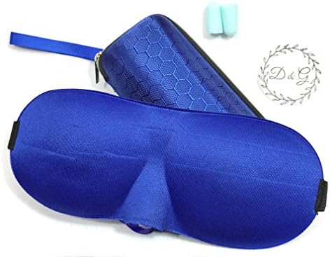Dangi 3D Blinfold-Sleep Mask, pair ear plugs &amp; matching case blue