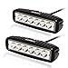 KAWELL 2 Pack 18W LED Light Bar 6.2 Inches 6500K Off Road Waterproof LED Work Spot Light Bar for Jeep Boat ATV SUV Truck Black