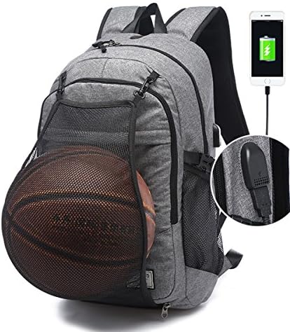 Shellyme Men Laptop Backpack with USB Charging Port College Backpacks Business Water Resistant Polyester School Bag Book Bag